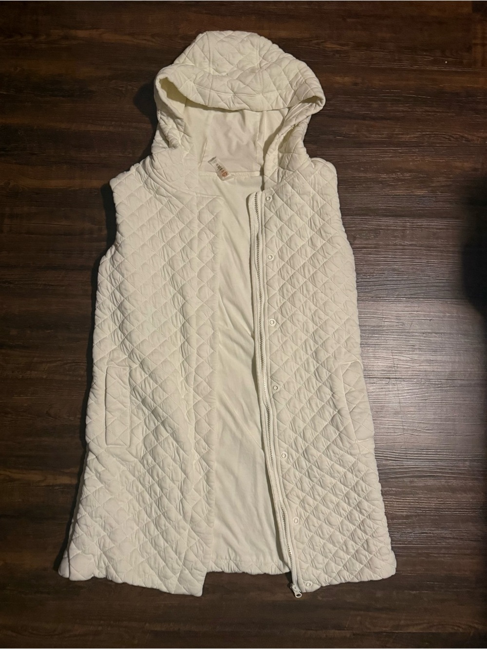 Mono B Quilted Hooded Swim Coverup - Cream